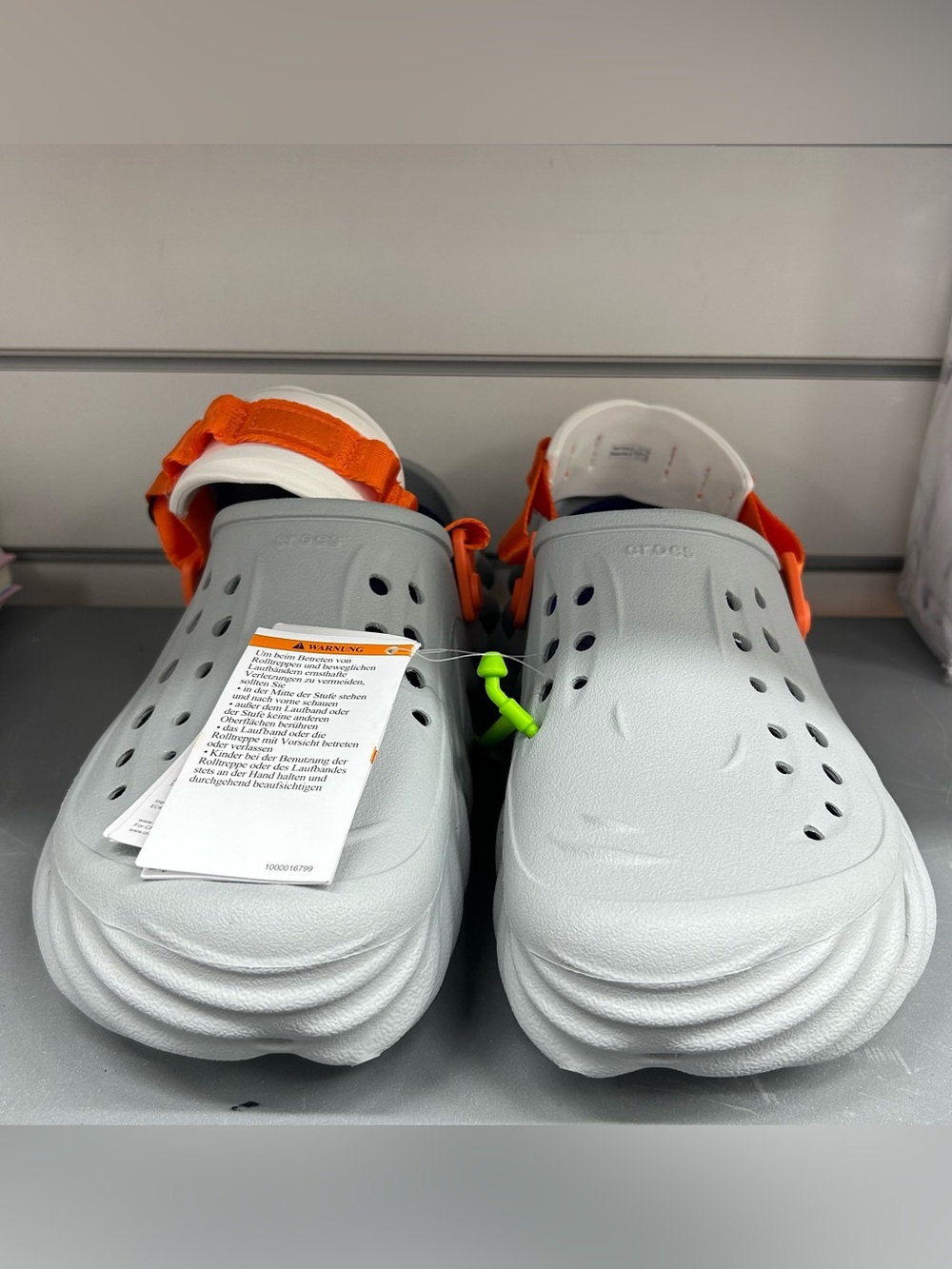 Crocs Men’s Echo Clog Mirage Gray Orange Brand New 207937-1NM Sz 12 US